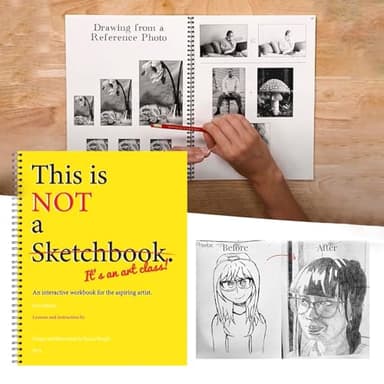 This is Not A Sketchbook, It's an Art Class Spiral-Bound Interactive Workbook Coloring Book for The Aspiring Artist (1pc) - Image 3