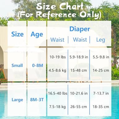 Babygoal Baby & Toddler Boy and Girl Swim Diapers, Reusable Adjustable Washable One Size Fits 6M-3T Gifts and Swimming Lessons 3 Pack 3ZSD07 - Image 4