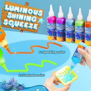 AKMADM Magic Water Elf Toy Kit for Kids - Aqua Fairy Water Gel Kit - 20 Colors*60ml Squishy Maker Set - 18 Shape Molds - Arts & Crafts Water Elf Creation kit - Children's DIY Marine Life (20 Colors) - Image 3