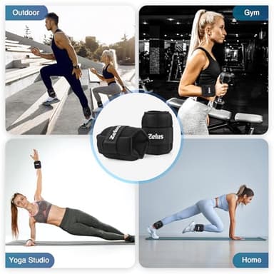 ZELUS 1 Pair Adjustable Ankle Weights, 2 4 6 8 10 lb Modularized Leg Weight Straps for Women Men, Weighted Ankle Weight Set with Removable Sandbags, 1-5 lb per Ankle Strap for Gym Yoga Jogging Walking - Image 7