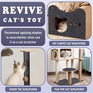 Cat Scratching Furniture Protector Self Adhesive Trimmable Protective Sofa Carpet Leather Furniture Pad Replacement for Cat Tree Shelves DIY Pet Scratch Protector (Khaki, 15.7"x78.7") - Image 3