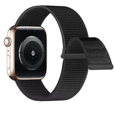 Bifeiyo Compatible with Apple Watch Bands Women Men 46MM 45MM 44MM 42MM 41MM 40MM 38MM,Nylon Sport Loop Strap for iWatch Series 10 9 8 7 6 5 4 3 2 1 SE Ultra(44/45/46/49/S3-42mm,Black) - Image 2