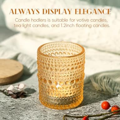 36 Pack Glass Votive Candle Holders Bulk, Gold Vintage Tea Light Candle Holder for Floating Candle, Tealight Candle Holder for Table Centerpieces Home Bridal Birthday Wedding (36) - Image 4