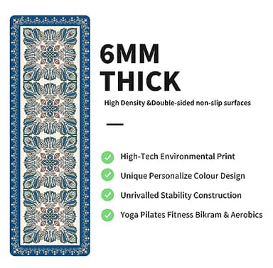 nuveti Yoga Mat Print Extra Thick TPE Non Slip Fitness Exercise Mat with Carrying Bag,72"x24" Extra Thick 6MM Exercise & Workout Mat for Yoga, Pilates Fitness and Floor Exercises - Image 4