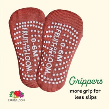 Fruit of the Loom Cotton Grip Socks for Baby and Toddler - Cool Blue (2-4 Years) - Image 3