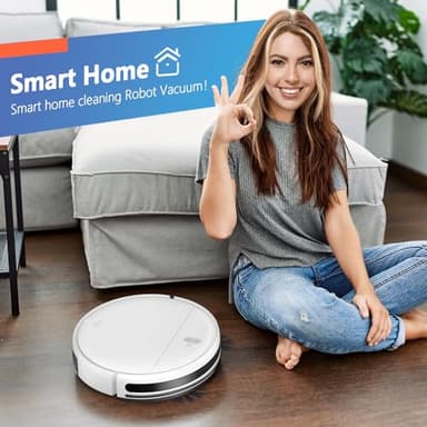 Robot Vacuum and Mop, 2 in 1 Robotic Vacuum Cleaner with Schedule, App/Voice, Slim Mopping Vacuum Robot with Watertank and Dustbin, Self-Charging, Easy of Use, Ideal for Hard Floor, Pet Hair, Carpet - Image 7