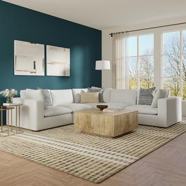 SIMPLIHOME Jasmine Corner Sectional Modular Sofa in Performance Fabric, Cloud Grey, 125-inches Wide, Handcrafted Contemporary-Style L-Shaped Couch for Living Room - Image 2