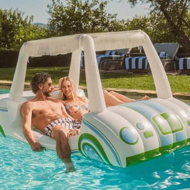 FUNBOY Country Club Golf Cart Pool Float, Two Cup Holders, Removable Fringe Shade, Float for Summer Pool Party and Entertainment - Image 2
