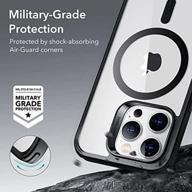 ESR Classic Hybrid Magnetic Case with HaloLock, Compatible with MagSafe Wireless Charging for iPhone 14 Pro Max Case, Shockproof Military Standard Protection, Scratch-Resistant Back, Clear Black - Image 6