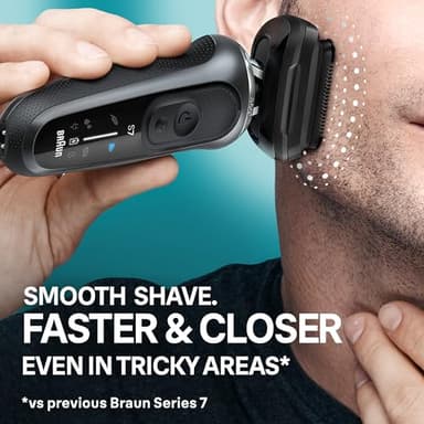 Braun Electric Shaver for Men, Series 7 7185cc, Waterproof, Wet & Dry Shave, Shaving Kit with SmartCare Center and Beard Trimmer, 3 Shave Modes, 60 Minute Battery Runtime, 10 Piece Set - Image 7