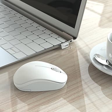 Seenda Wireless Mouse, 2.4G Noiseless Computer Mouse for PC, Tablet, Laptop - Pure White - Image 7