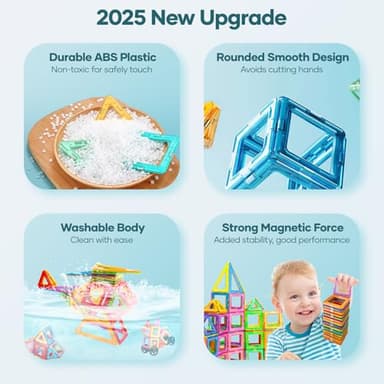 Magnetic Building Blocks, 98PCS Magnet Toys, Kids Magnetic Game, Montessori Toys for Ages 3 4 5 6 7 8 for Boys and Girls, Construction Toy Building Blocks Kit - Image 3