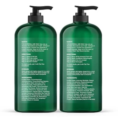 Botanic Hearth Tea Tree Shampoo And Conditioner Set | With 100% Pure Tea Tree Oil, For Itchy And Dry Scalp, Sulfate/Paraben Free | For Men And Women | 16 Fl Oz Each - Image 3