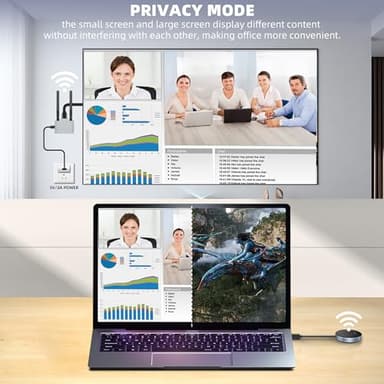 Wireless HDMI Transmitter and Receiver, Plug and Play, Wireless HDMI Extender Kit Support 2.4/5GHz for Streaming Video, Audio and File to Monitor from Laptop/Pc/Tv Box/Projector - Image 7