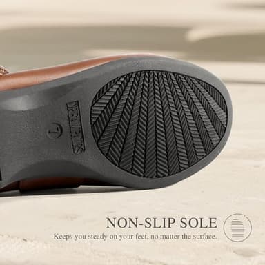 DREAM PAIRS Womens Ballet Mary Jane Flats, Comfortable Business Office Dress Shoes for Women Dressy and Work with Ankle Strap,Size 8.5W,Brown,DWUWFA2502 - Image 4