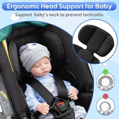 Infant Insert for Doona, Thickened Baby Car Seat Head & Body Support, Universal Carseat Head Support for Infant, Baby Car Seat Cushion with Filled Sponge, Breathable Newborn Car Seat Insert - Image 2
