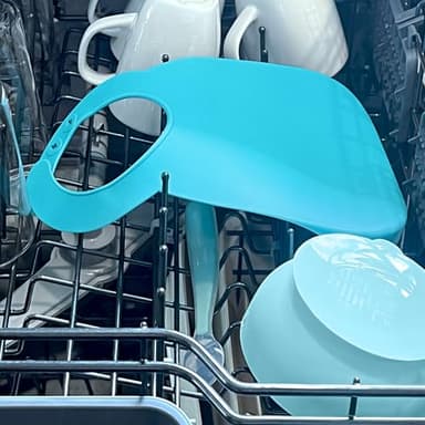 Chicco Easy Start Silicone Feeding Set | Dishes for Baby-Led Weaning | Suction Bowl | Adjustable Silicone Bib | Soft Silicone Spoon | BPA-Free | 3 Piece Set | 6m+ | Teal - Image 9