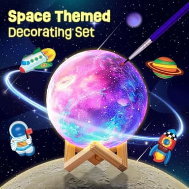 Paint Your Own Moon Lamp Kit, Cool Gifts DIY 3D Moon Night Light, Arts and Crafts for Kids Ages 8-12，Space Art Supplies Craft Kits, Girls Boy Birthday & Christmas Gifts Ages 3 4 5 6 7 8 9 10 11 12+ - Image 6