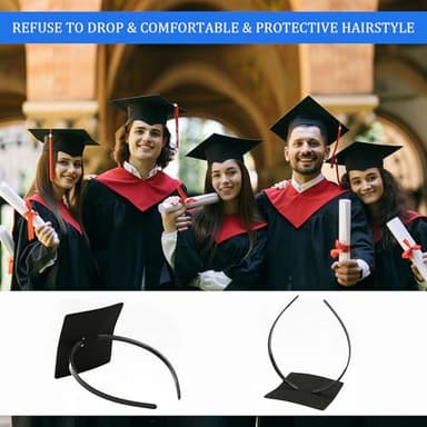 Graduation Cap Headband Insert, Grad Caps Headband Insert, Adjustable, Secures Cap and Keeps Hairstyle, Upgraded Interior Design, Simple and Practical Anti-Fall Hairband for Graduation (1 Pack, M) - Image 7