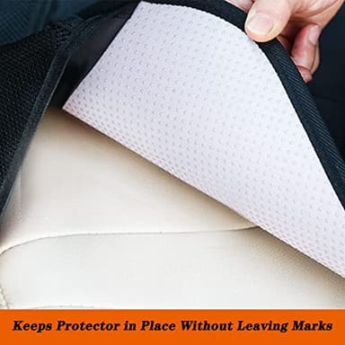 Gowhalle Car Seat Protector, Non-Slip Rubber Padded Backing Seat Protector for Child Seats, Waterproof Thickest Padding Car Seat Protector Under Baby Seat - No Imprint (Black-Ⅰ-2pcs) - Image 3