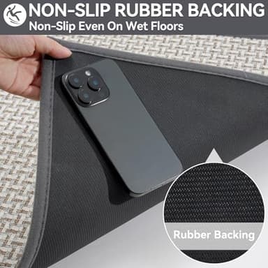 Door Mat 17"x30",Door Mat Indoor Entrance Dirt Resistant and Absorbent Non-Slip Rubber Backing Front Door Mats Washable Low-Profile Indoor Mats for Entryway, Inside Entrance Easy Clean Gray - Image 6