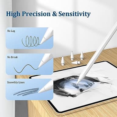 Replacement Tips for Apple Pencil Pro/2nd Gen/1st Gen/USB-C,No Wear Out Metal Nibs,Precise Control 0.78mm Longer Tips for iPad Pencil Accessories-(4 Pack) - Image 7