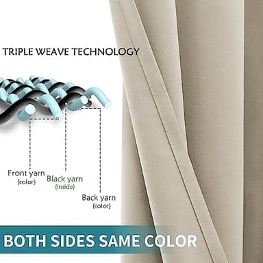 BGment Room Darkening Curtains 54 Inches Long - Grommet Thermal Insulated Drapes Window Treatment Curtains for Bedroom, 2 Panels, 52 x 54 Inch, Camel - Image 8