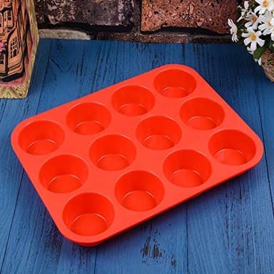 12 Cups Silicone Muffin Pan - Nonstick Cupcake Pan 1 Pack Regular Size Silicone Mold for Baking - Image 8
