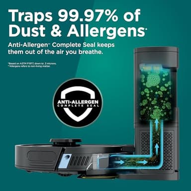 Shark Matrix Plus 2in1 Robot Vacuum & Mop with Sonic Mopping, Matrix Clean, Home Mapping, HEPA Bagless Self Empty Base, CleanEdge, for Pet Hair, WiFi, Compatible with Alexa, Black/Gold (AV2613WA) - Image 7