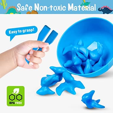 NAODONGLI Counting Dinosaurs Color Sorting Toys with Rainbow Bowls for Kids Sensory Training & Counting Activity Montessori Education Learning Activities Easter Gift for 3-5 Years Old Boys Girls - Image 5