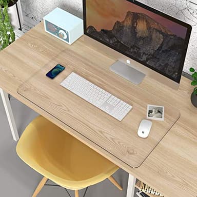 Oterri Clear Writing Desk Pad, 31.5’’x15.7” Heat Resistant Waterproof PVC Round Edge Durable Desk Protect Mat, Anti-Static Writing Mat Table Protector - Image 7