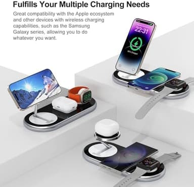 3 in 1 Charging Station for Apple Devices, Faster Mag-Safe Charger Stand, Magnetic Wireless Charger Station for iPhone 17 16 15 14 13 12 Pro Max Plus, Apple Watch iwacth & AirPods, Adjustable Angle - Image 5