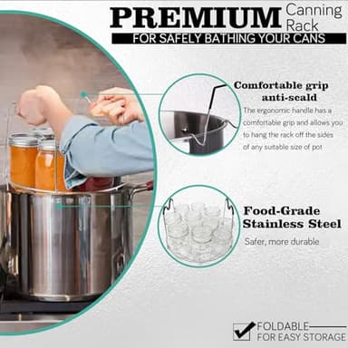 Canning Pot-Canning supplies starter kit, Stainless Steel Canning Tool Kit，Water bath canner with rack for canning. - Image 7