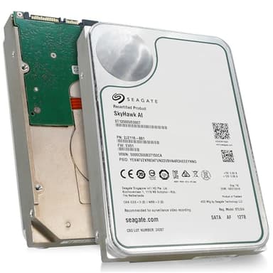 Seagate Skyhawk AI 12tb HDD 3.5 Inch SATA 6Gb/s 7200PRM 256MB Cache for NAS Internal Hard Drive for DVR NVR Security Camera System AI Application Optimization (Renewed) - Image 1