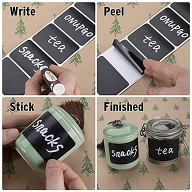 ONUPGO Chalkboard Labels-180pcs Waterproof Reusable Blackboard Stickers with 1 Liquid Chalk Marker for Mason Jars, Parties Decoration, Craft Rooms, Weddings, Storage, Organize Your Home & Kitchen - Image 7