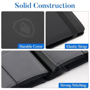 Premium 9 Pocket Card Binder for 540 Cards, Fabmaker PU Cover Trading Card Binder, Sturdy Card Collection Album, Sleek Card Holder Folders for YuGiOh, MTG, TCG, Game Cards & Sports Cards, Pink - Image 2