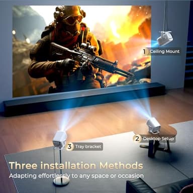 Native 1080P Mini Projector with 4K Support, Auto Focus & Keystone Proyector, Android 11 Smart WiFi 6 Bluetooth 5.4, Portable Outdoor Movie Projectir for iPhone/Netflix/Camping, Home Theater Gift - Image 8