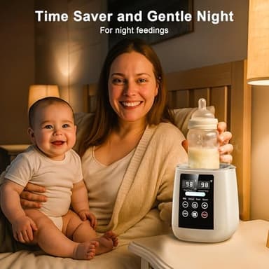 Bottle Warmer, 10-in-1 Fast Heating Bottle Warmer with Accurate Temp Control, Defrost, Sterilize, Keep Warm & Food Heating, for All Bottles, Breastmilk & Formula, with Night Light & LED Display - Image 4