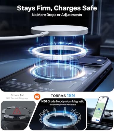 TORRAS Q3 Spin for iPhone 17 Pro Case, Patented 360 Magnetic Stand, Fit for MagSafe, Built-in Ring Holder Kickstand, Military Grade Protective Phone Case for iPhone 17 Pro, Camera Control, Deep Blue - Image 5