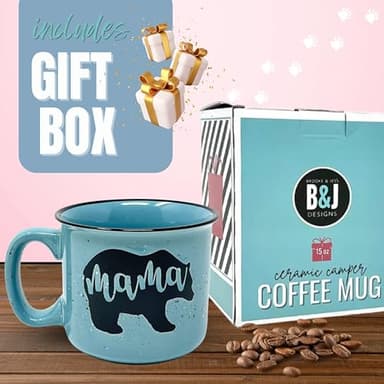 Mama Bear Ceramic Coffee Mug for Mom, Wife, Women – Unique Teal Ceramic Mug – Fun Gifts for Her on Mother’s Day, Birthday, or Christmas – Cute Coffee Cup for Moms, Wives, and Coffee-Loving Women - Image 5