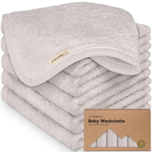 6-Pack Baby Washcloths - Soft Absorbent Viscose from Bamboo Wash Cloths for Babies, Kids, Toddlers, Infant, Newborn Bath Towels,Gentle on Sensitive Skin,10x10 Reusable Face Towels(Heather) - Image 1