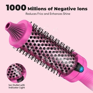 Farery 1.5-Inch Thermal Brush - Ceramic Ionic Heated Round Brush for 90's Full-Bodied Style, Volumizing, Smooth Hair & Natural Curls, Dual MCH Heating, Digital Display, 9 Temperature, Dual Voltage - Image 3