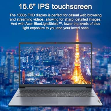 Lenovo IdeaPad 15.6" Touchscreen FHD Laptop Computer, Intel 6-Core Processor (Beat i5-1155G7), 16GB DDR4 RAM, 512GB PCIe SSD, WiFi 6, Bluetooth 5.2, Cloud Grey, Windows 11 Pro S, Wendbo Cable - Image 3