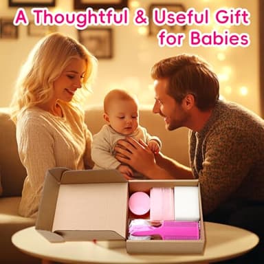 Cradle Cap Brush for Babies, Set of 5 Baby Bath Essentials with Bath Sponge Silicone Scrubber Long Handle Comb for Newborns Toddlers Boys Girls (Pink) - Image 7