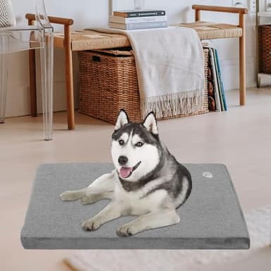 EMPSIGN Stylish Dog Bed Mat Dog Crate Pad Mattress Reversible (Cool & Warm), Water Proof Linings, Removable Machine Washable Cover, Firm Support Pet Crate Bed for Small to XX-Large Dogs, Grey - Image 7