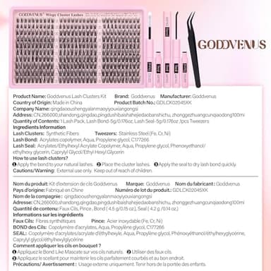 Goddvenus Lash Clusters Kit Wispy Eyelash Clusters Lashes Natural DIY Lash Extension Kit 10-16mm Cluster Eyelash Extensions Kit 300pcs C Curl Individual Lashes Cluster Eyelash (With Tweezers) - Image 7