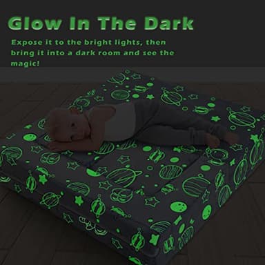 MeMoreCool Modular Kids Sofa, Glow in The Dark Space Kids Play Couch Sofa, Blue Fold-Out Foam Lounger Chair for Girls and Boys, Bedroom and Playroom - Image 5