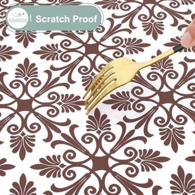 misaya Rectangle Vinyl Table Cloth, Elastic Fitted Flannel Backed Tablecloth, 100% Waterproof Plastic Table Cover Fits 6 Foot Folding Tables for Picnic, Camping, Outdoor (Coffee, 30" x 72") - Image 5