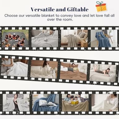 PHF 100% Cotton Waffle Weave Throw Blanket, Soft Lightweight Breathable Cozy Throws for Couch Bed Sofa, Luxury Aesthetic Woven Blanket for Home Decor & Office, 50"x60", Capulet Olive - Image 6