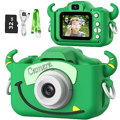 Goopow Kids Camera Toys for 3-8 Year Old Girls Boys,Children Digital Video Camcorder Camera with Cartoon Soft Cover, Best Chritmas Birthday Festival Gift for Kids - 32G SD Card Included - Image 1